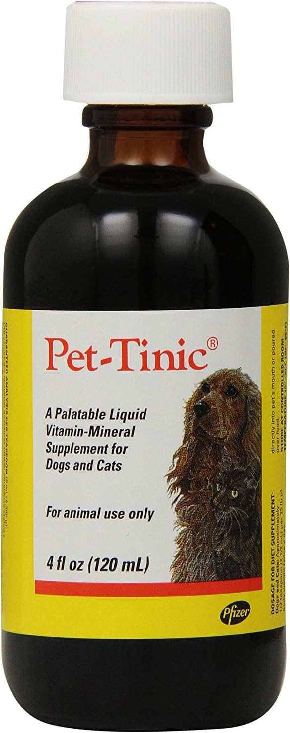 Two-Pack Pfizer Animal Pet Tinic 4 Oz - Vitamin and Mineral Supplement for Pets