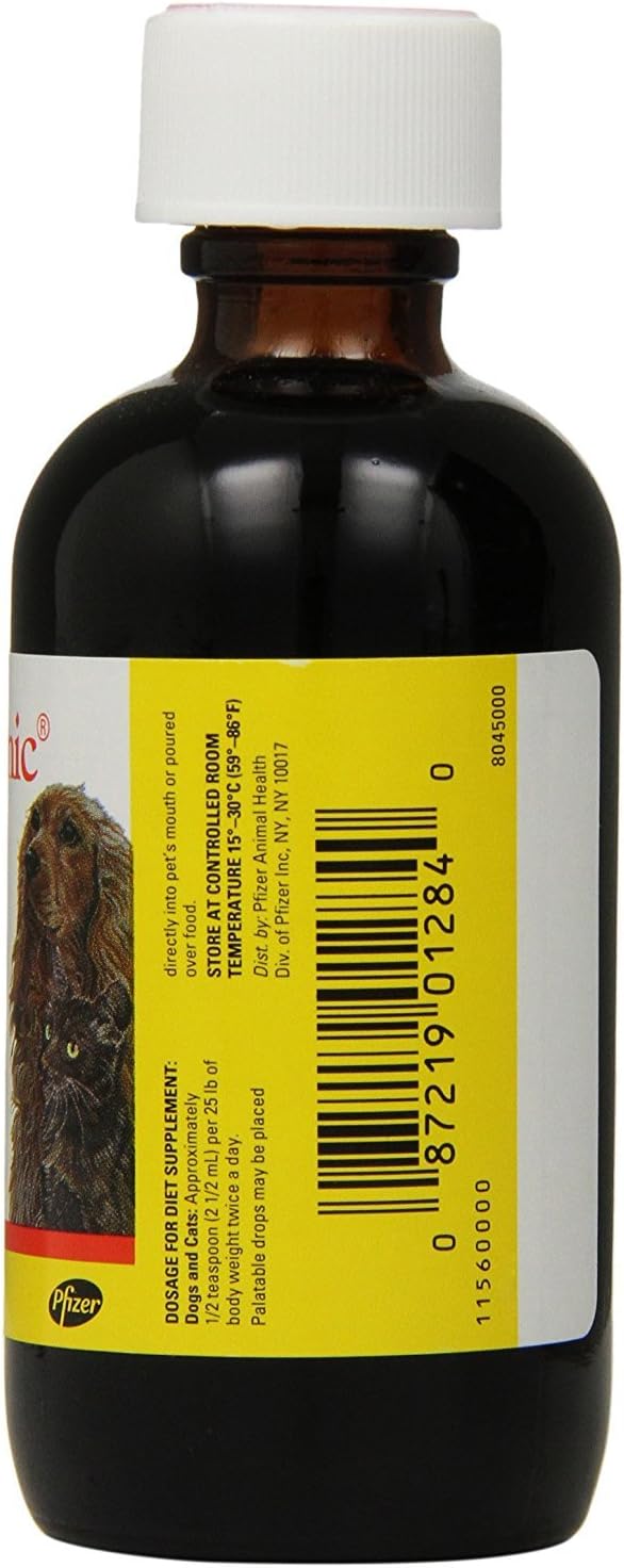 Two-Pack Pfizer Animal Pet Tinic 4 Oz - Vitamin and Mineral Supplement for Pets