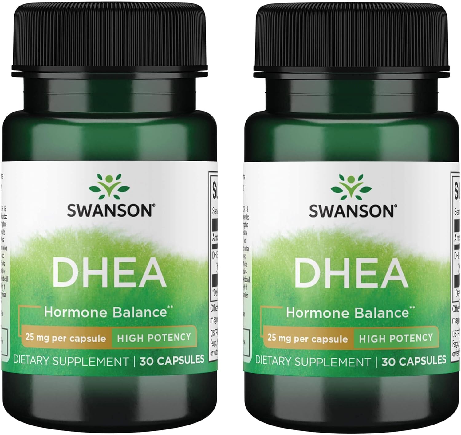 Two-Pack Swanson DHEA 25mg Capsules - 60 Count for Hormone Balance and Energy Boost