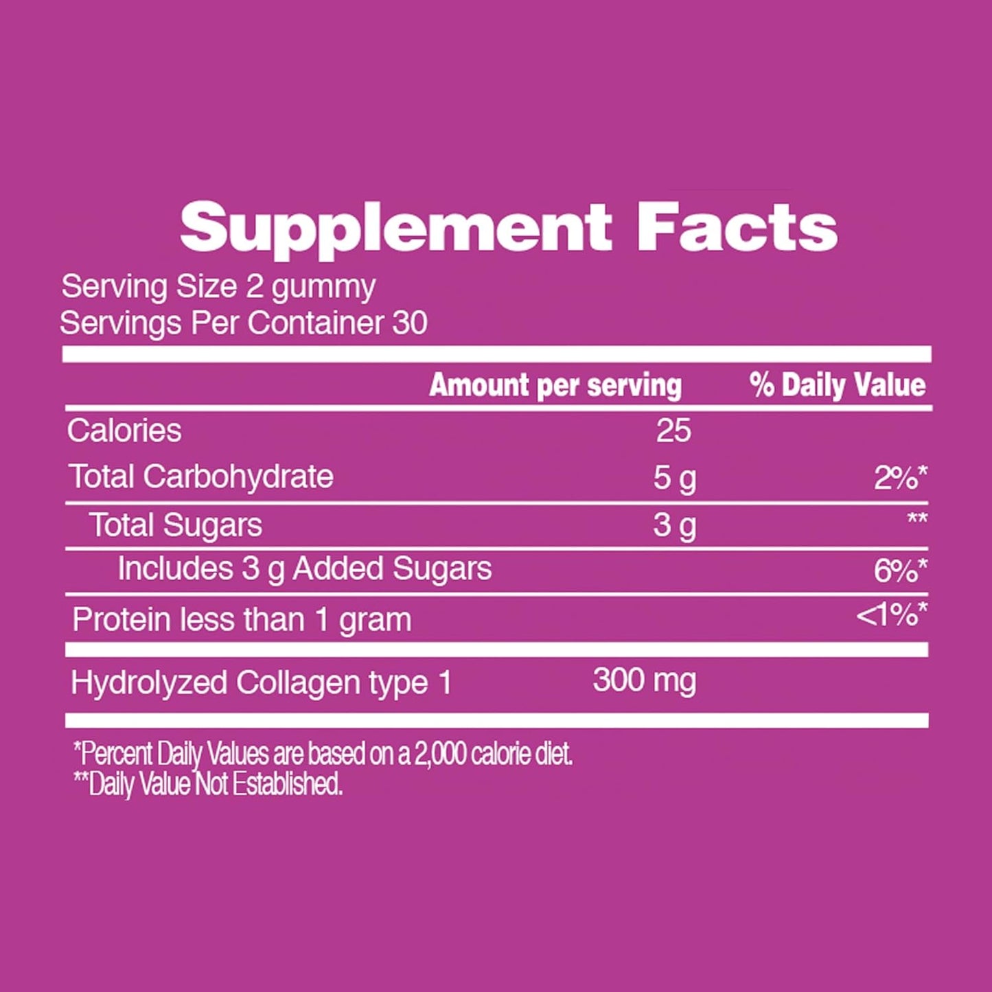 Type 1 Hydrolyzed Collagen Gummies for Adults - Gluten Free & Halal - Skin, Hair, Nails Booster - 60 Gummies