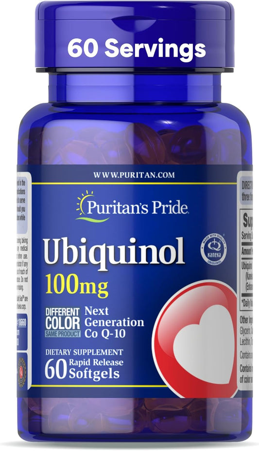 Ubiquinol 100 mg Softgels by Puritan's Pride - 60 Rapid Release for Heart Health (18660)