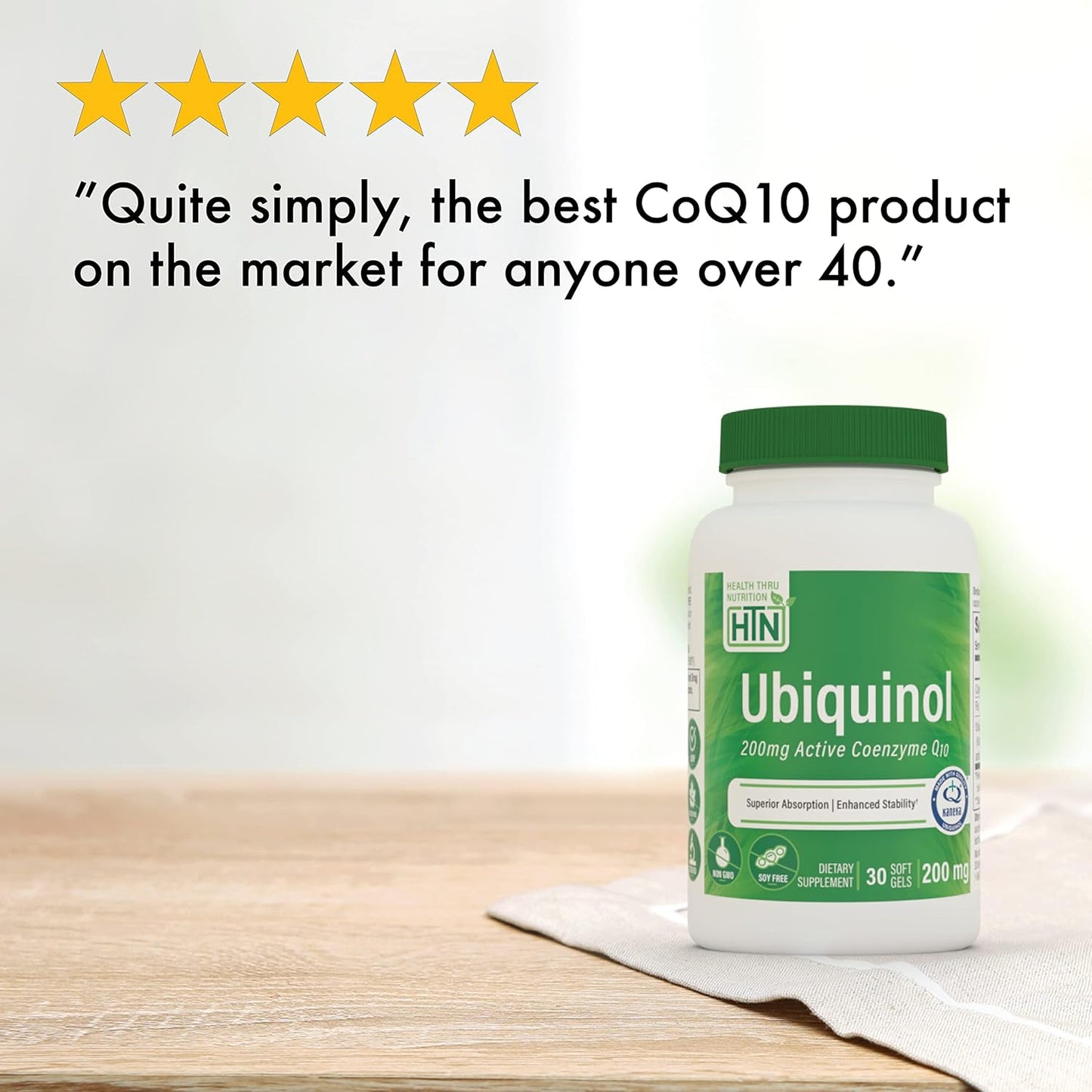 Ubiquinol 200mg Softgels with Kaneka QH CoQ-10 | Enhanced Bioavailability for Cardio & Mitochondria Health | Non-GMO - 30ct