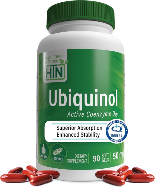 Ubiquinol 50mg Softgels with Kaneka QH CoQ-10 | Cardio & Mitochondria Support | High Bioavailability | Non-GMO | 90 Count