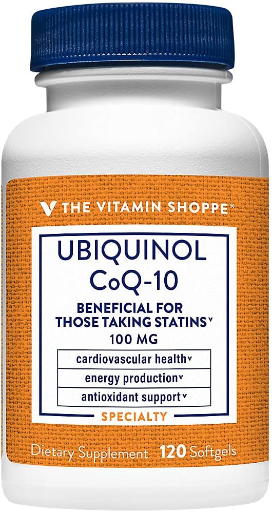 Ubiquinol CoQ-10 100mg Softgels for Heart & Cellular Health - Ideal for Statin Users - Essential Antioxidant for Energy Production - 120 Day Supply