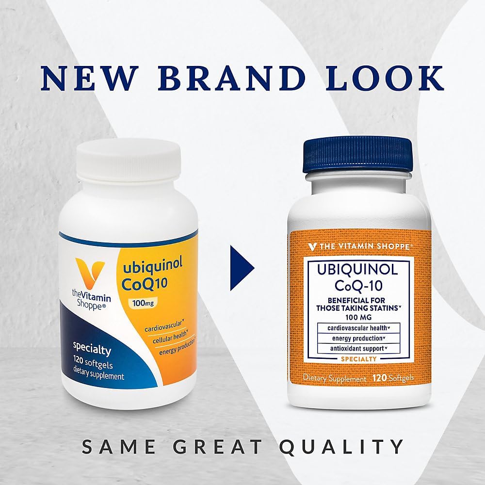 Ubiquinol CoQ-10 100mg Softgels for Heart & Cellular Health - Ideal for Statin Users - Essential Antioxidant for Energy Production - 120 Day Supply