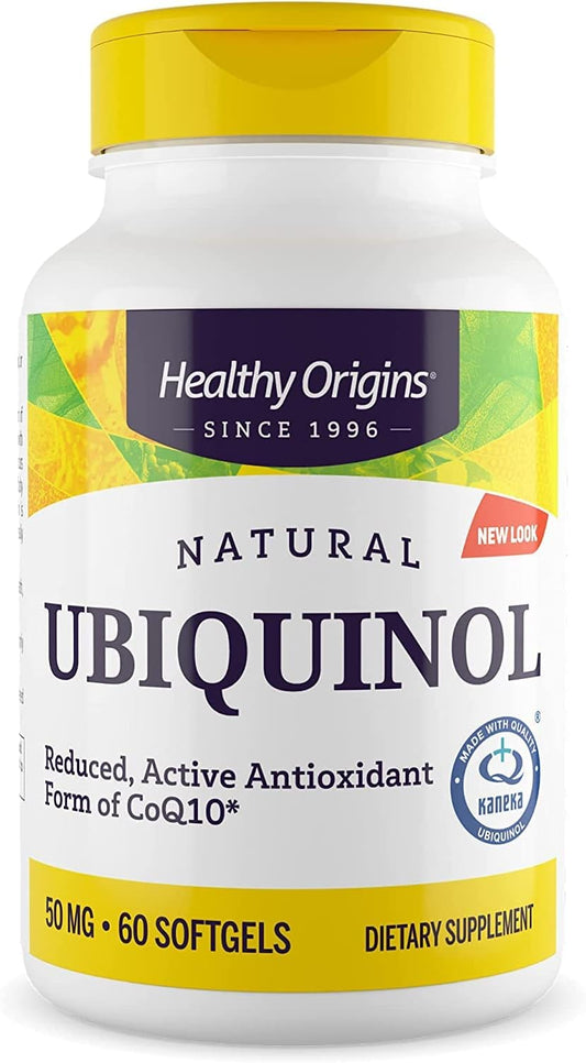 Ubiquinol CoQ10 50mg Softgels - Heart Health & Antioxidant Support - Kaneka Ubiquinol Supplements - Gluten-Free & Non-GMO - 60 Count