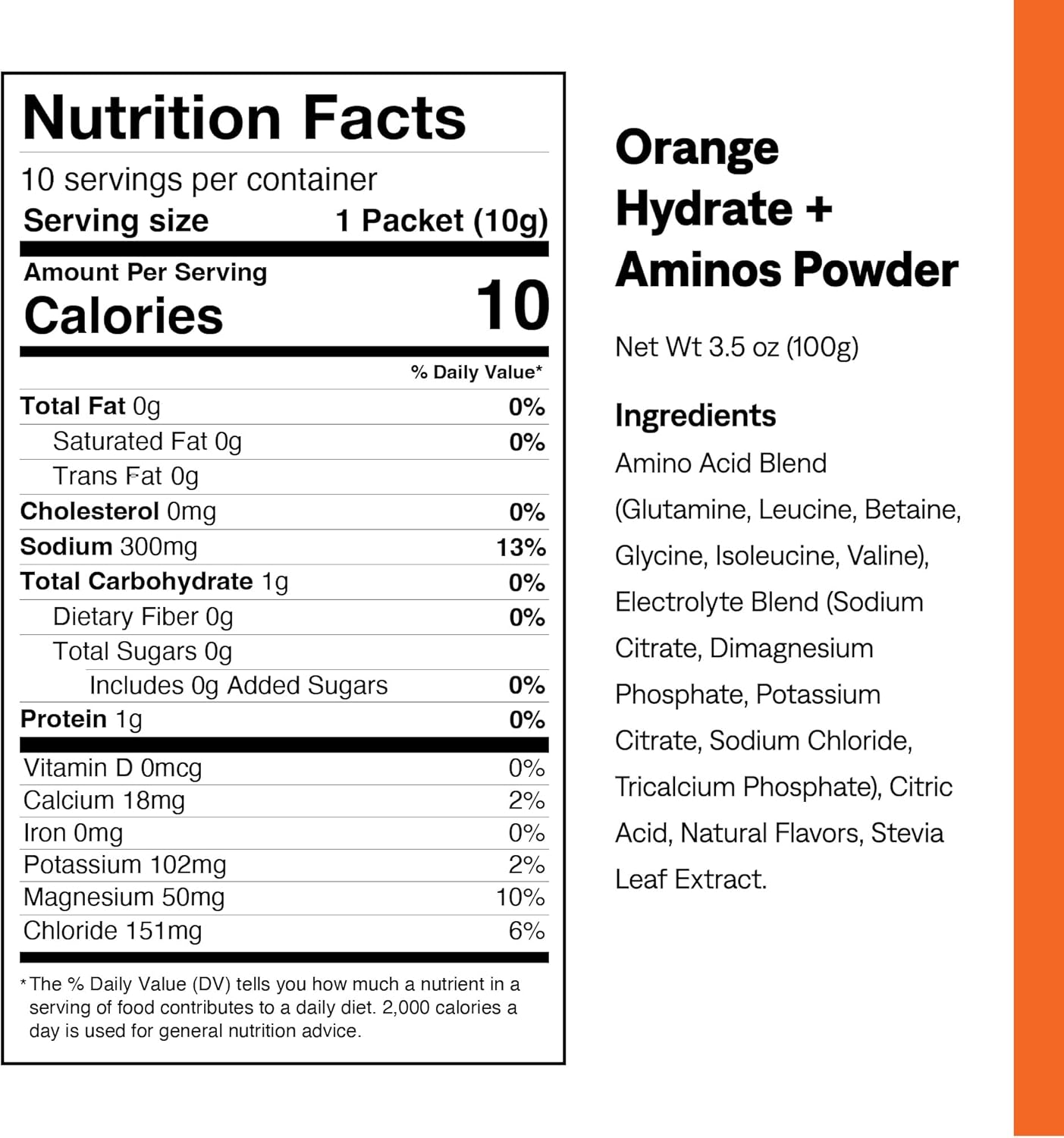 UCAN Hydrate + Aminos Packets, Orange, 10 Count - Keto-Friendly Electrolyte & Muscle Recovery Supplement for Runners & Athletes