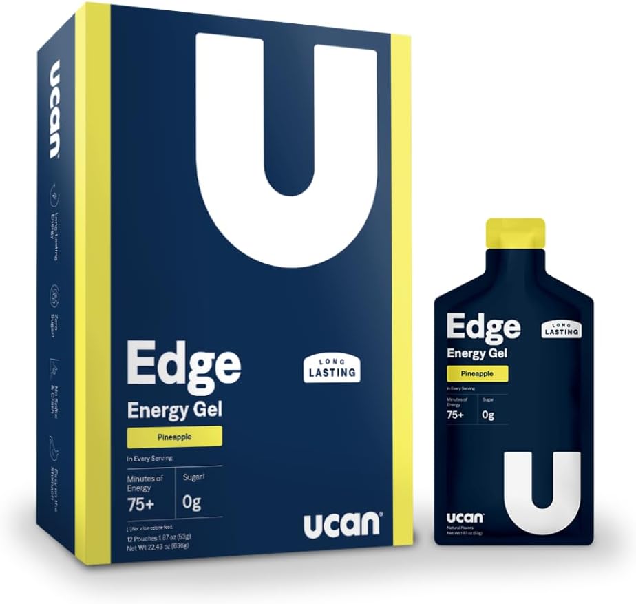 UCAN Pineapple Edge Energy Gel & Hydrate - Ideal for Running, Training, Fitness, Cycling, Crossfit | Sugar-Free, Vegan, Keto-Friendly Supplement