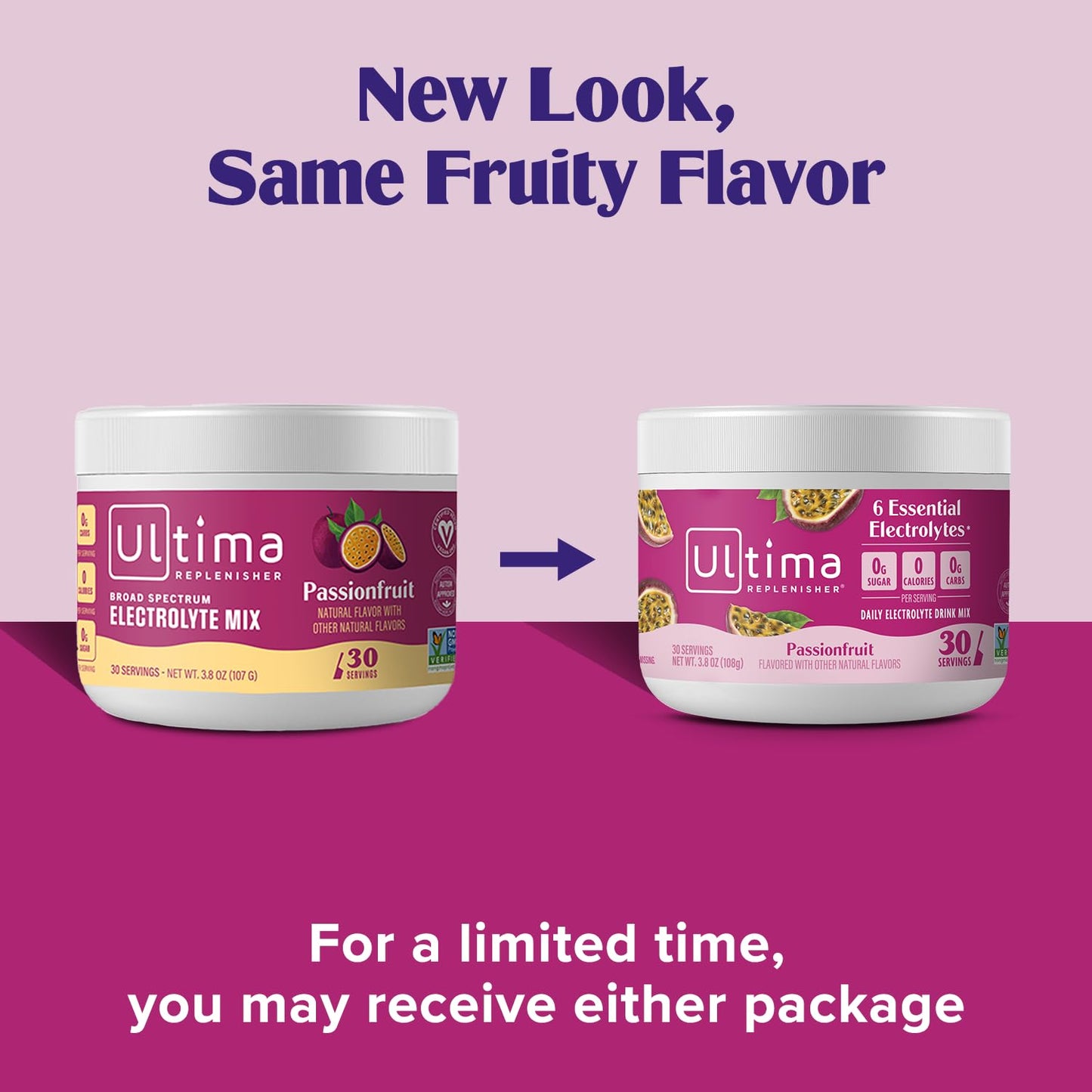 Ultima Replenisher Passionfruit Electrolyte Powder Drink Mix - 30 Servings - Hydration Powder with 6 Electrolytes & Trace Minerals - Keto Friendly, Non-GMO, Sugar-Free