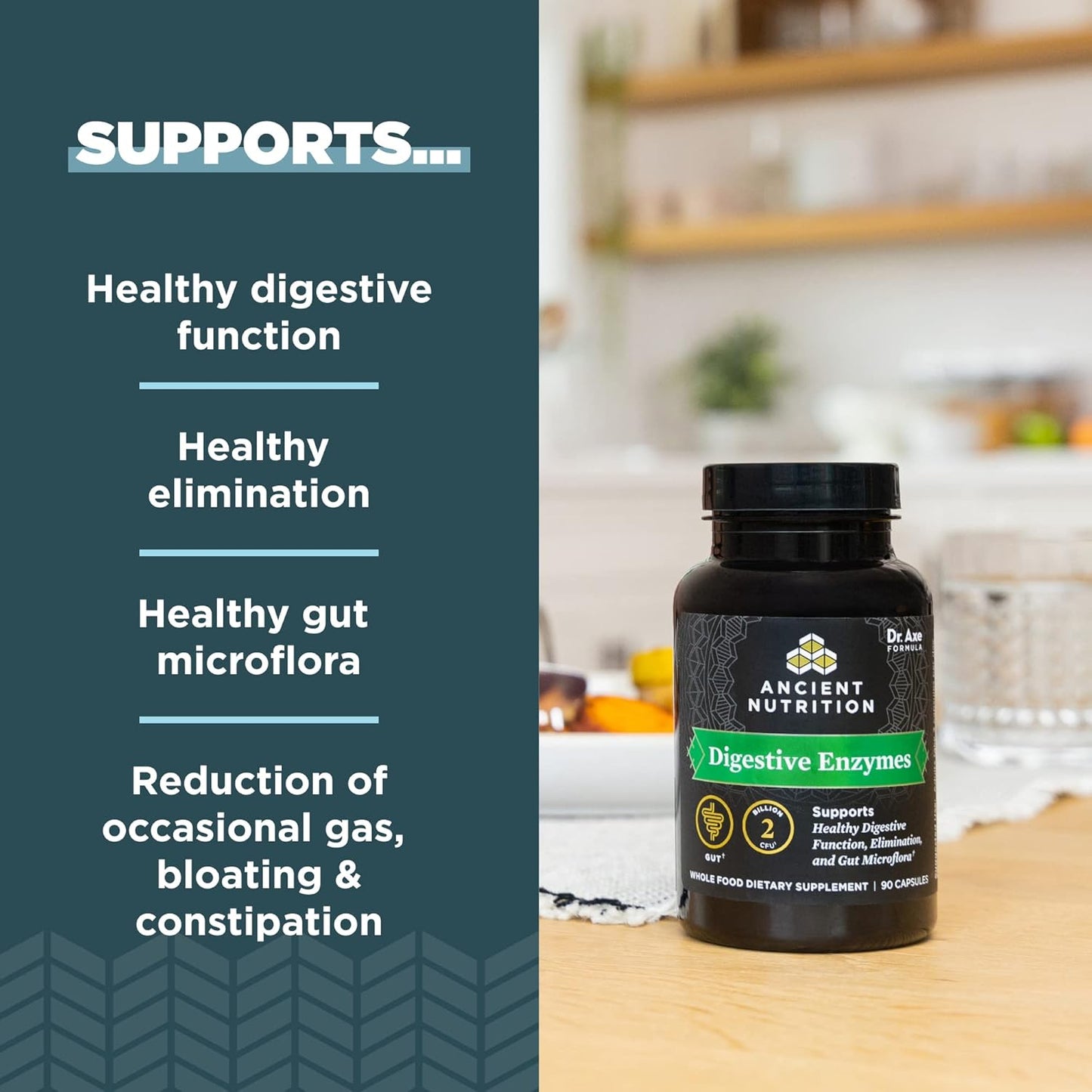 Ultimate Digestive Support Bundle: Ancient Nutrition SBO Probiotics and Digestive Enzymes Capsules, 60 + 90 Count