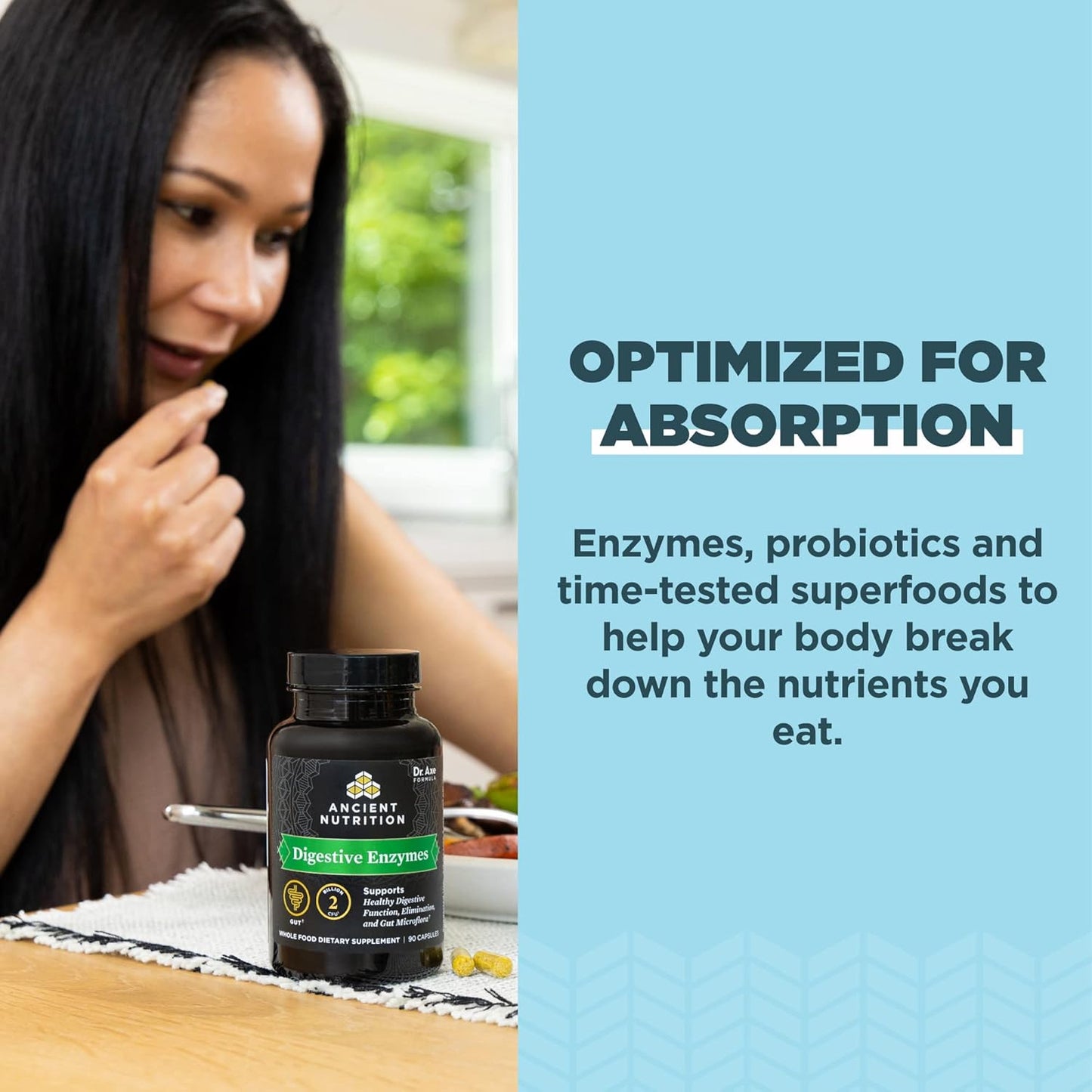 Ultimate Digestive Support Bundle: Ancient Nutrition SBO Probiotics and Digestive Enzymes Capsules, 60 + 90 Count