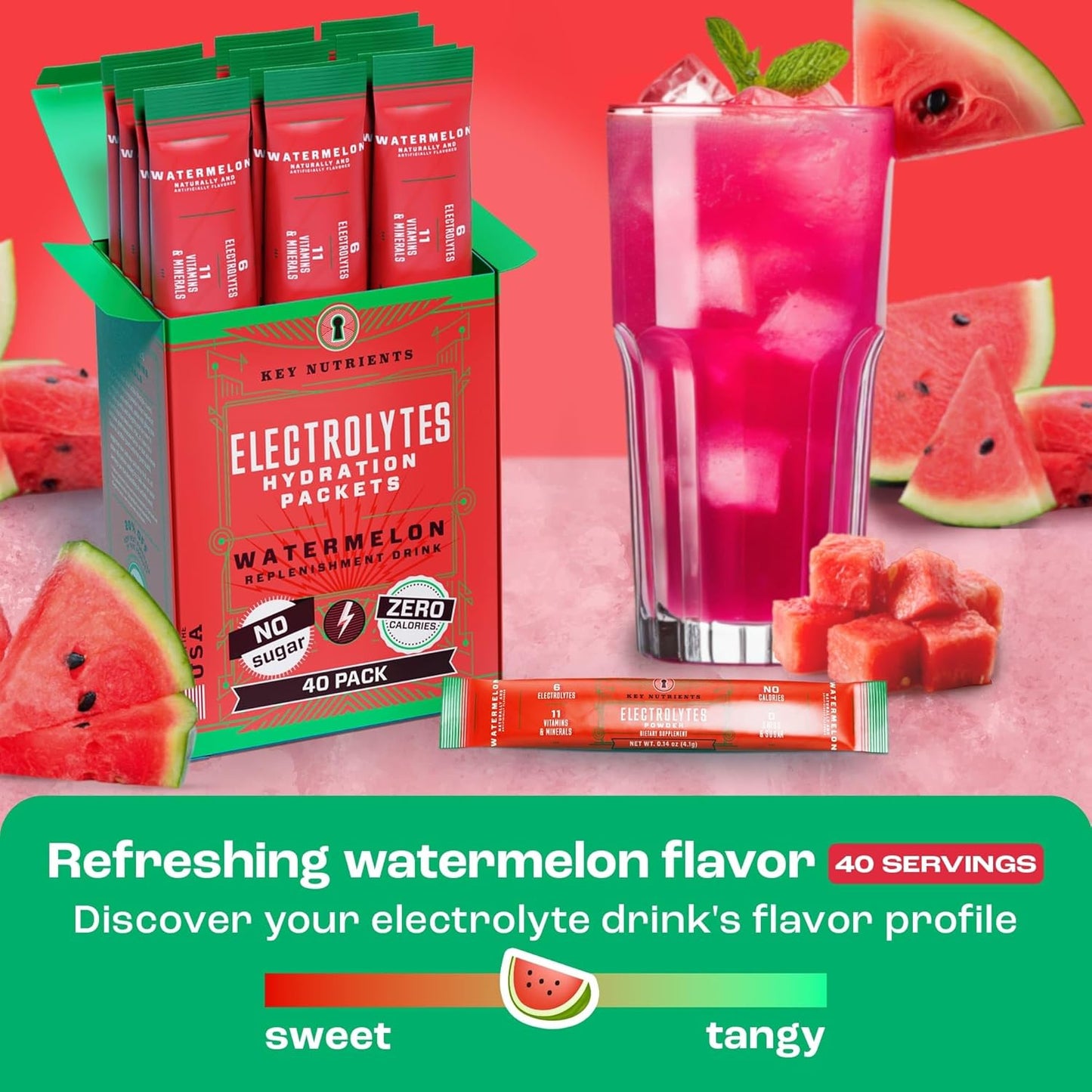 Ultimate Hydration Bundle: Multivitamin & Electrolytes Powder Packets - Watermelon Flavor, Sugar-Free, Zero Calories, Travel-Ready