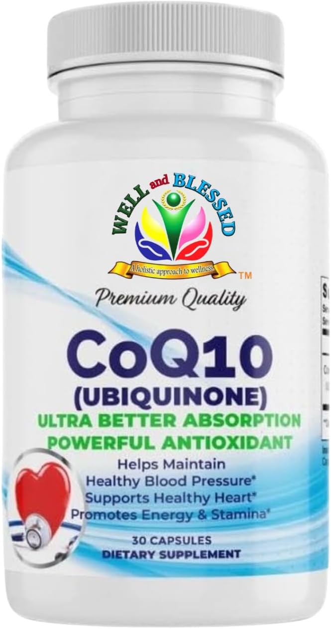 Ultra Absorption CoQ10 Supplement - 30 Capsules for Energy and Stamina - Vegan Formula - No Artificial Additives