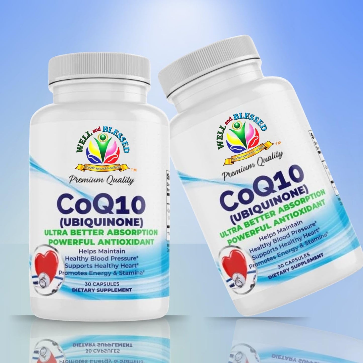 Ultra Absorption CoQ10 Supplement - 30 Capsules for Energy and Stamina - Vegan Formula - No Artificial Additives