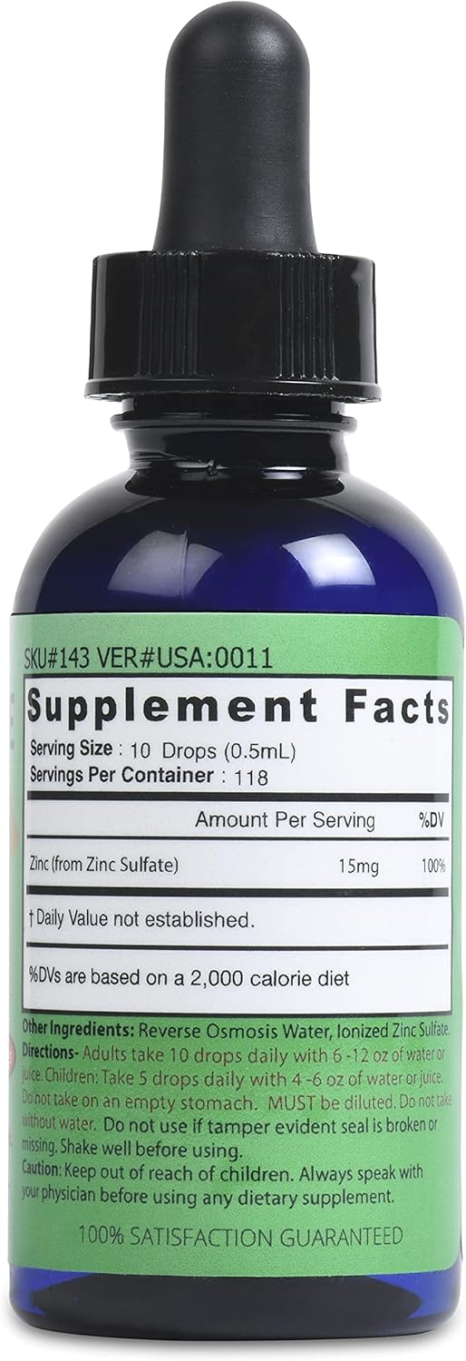 Ultra Concentrated Ionic Liquid Zinc Supplement for Optimal Health and Wellness