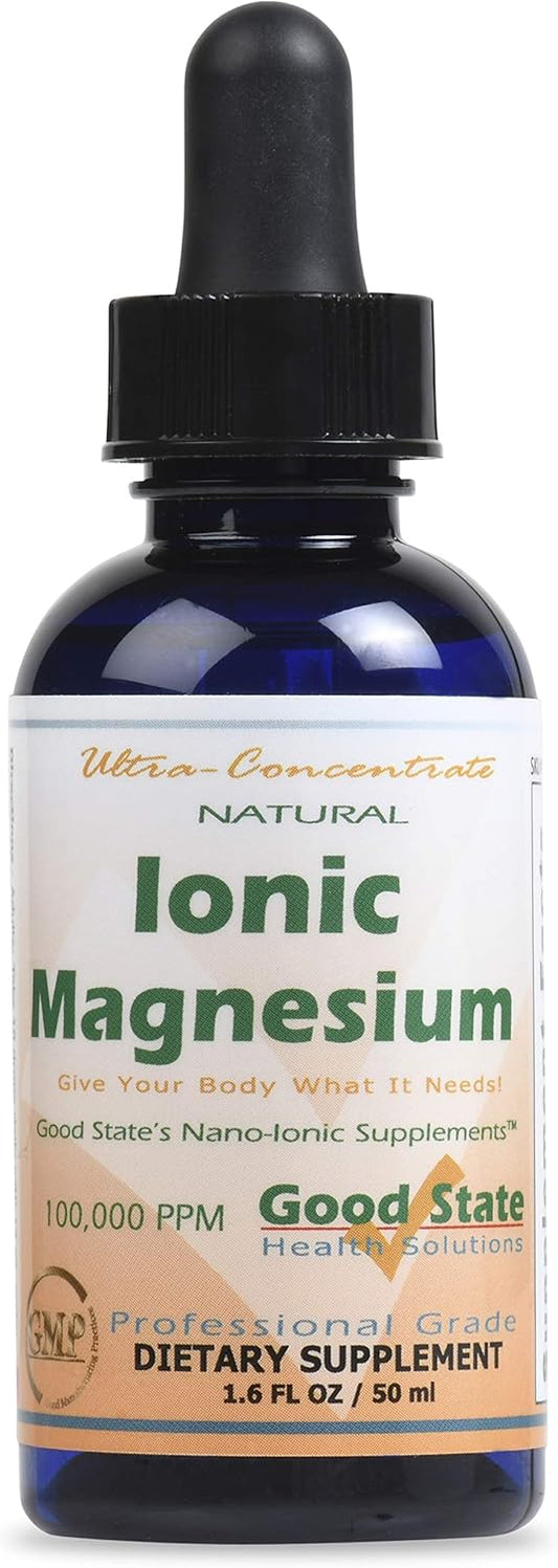 Ultra Concentrated Liquid Ionic Magnesium Supplement - 100 Servings, 10 Drops for 50mg - High Absorption Formula