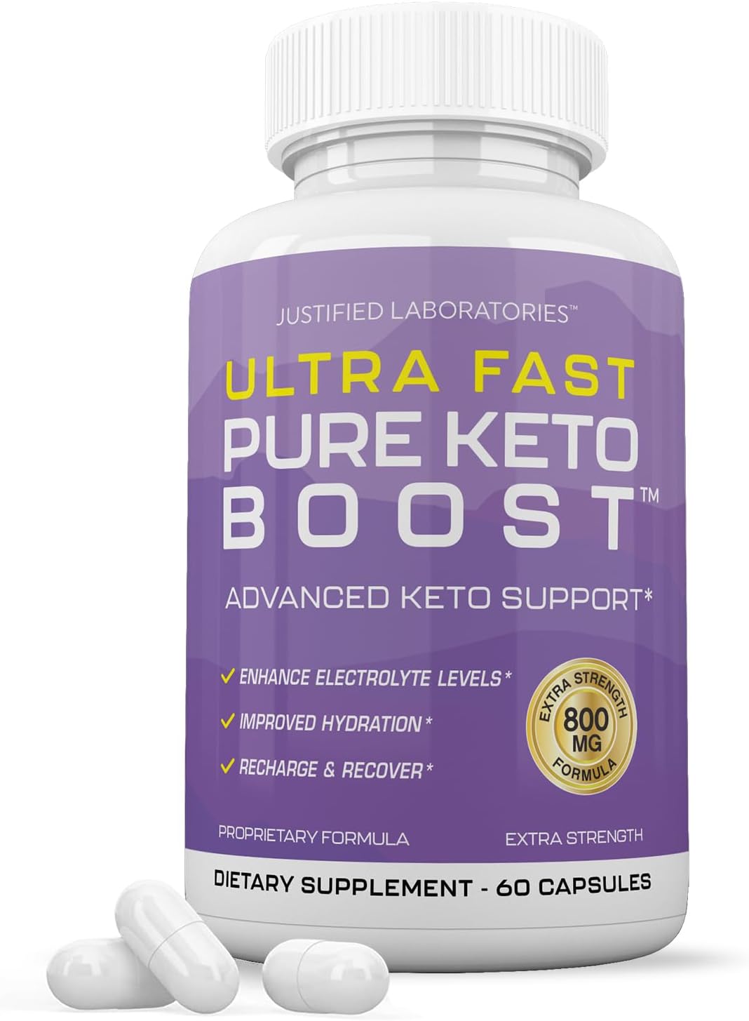Ultra Fast Pure Keto Boost Pills 1275MG with Apple Cider Vinegar, Olive Oil, Green Tea - 60 Capsules