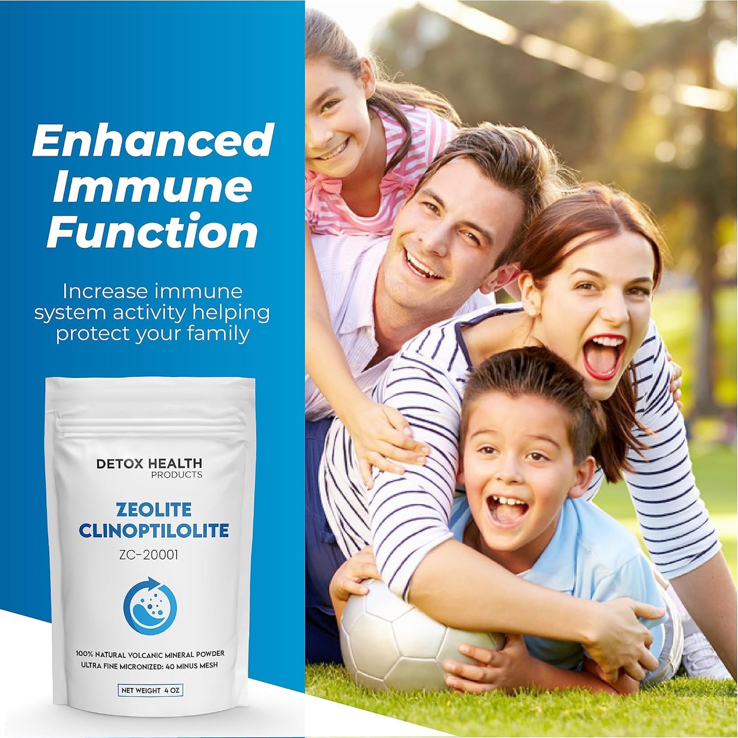 Ultra-Fine Zeolite Clinoptilolite Powder - 95% Clinoptilolite, 3X Activated, Natural Mineral Detox - 8 oz