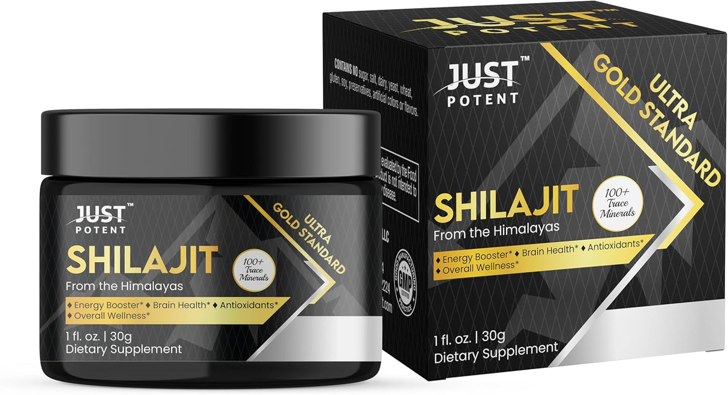 Ultra Gold Standard Shilajit Resin Supplement - 100+ Trace Minerals, 600mg Per Serving, Fulvic & Humic Acids - Boost Brain Health, Energy, Antioxidant Benefits, Overall Wellness - 50 Servings