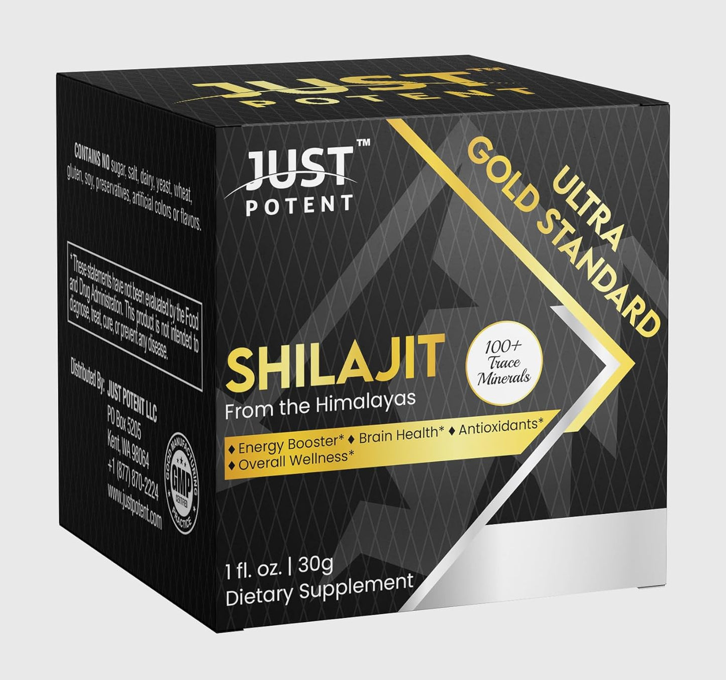 Ultra Gold Standard Shilajit Resin Supplement - 100+ Trace Minerals, 600mg Per Serving, Fulvic & Humic Acids - Boost Brain Health, Energy, Antioxidant Benefits, Overall Wellness - 50 Servings