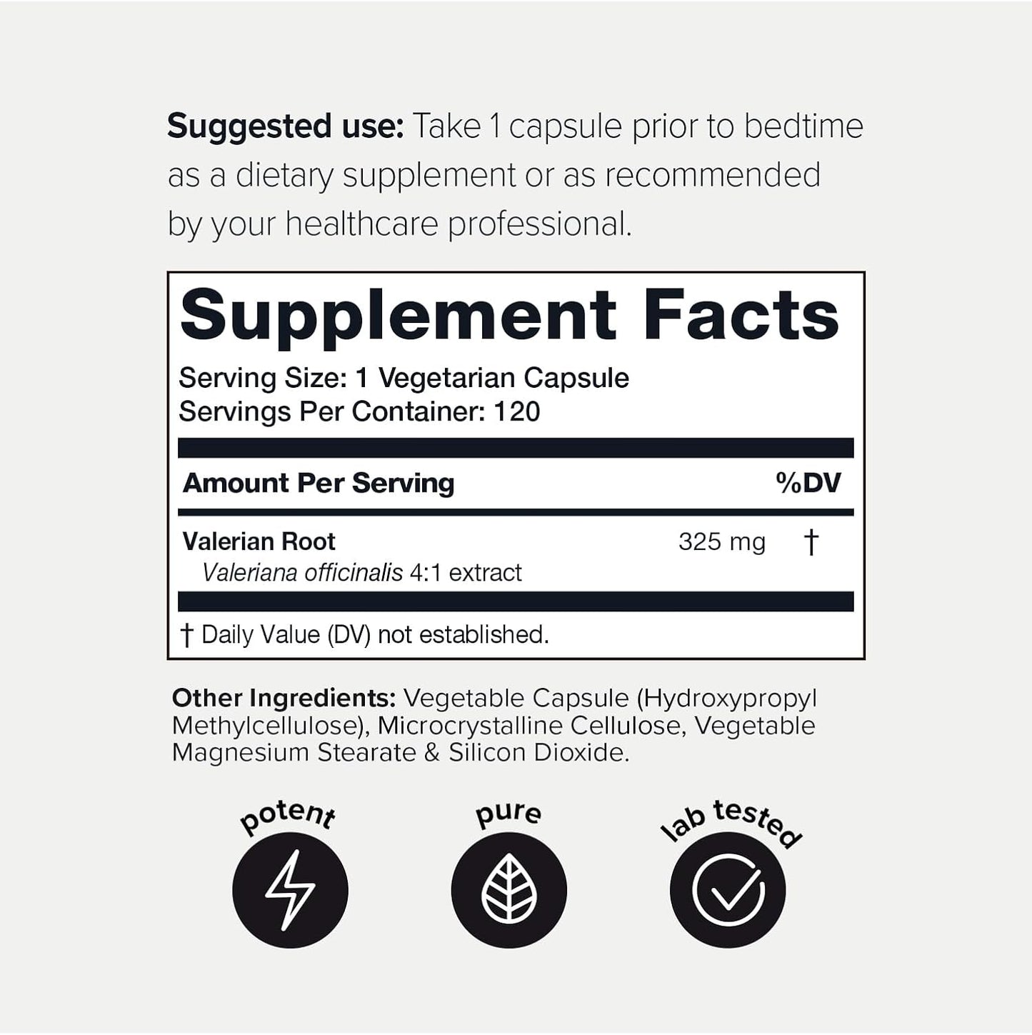Ultra High Potency 4:1 Extract Valerian Root Capsules - Third-Party Lab Tested - 120 Capsules
