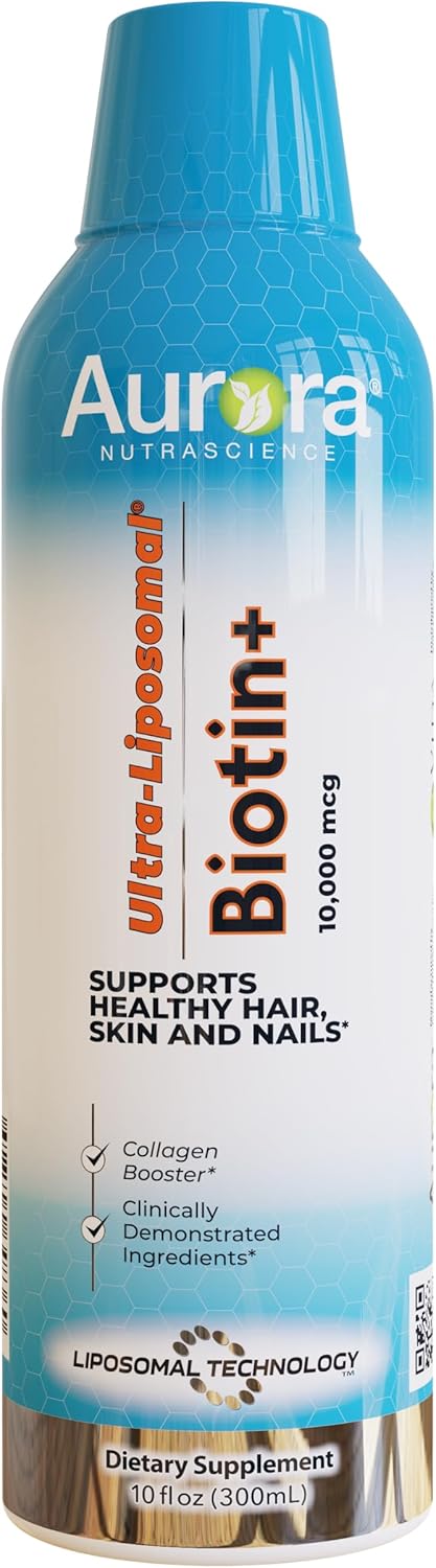 Ultra-Liposomal Biotin 10,000mcg for Hair, Skin & Nails - Collagen Boost - 10 fl oz - BoostGo Australia