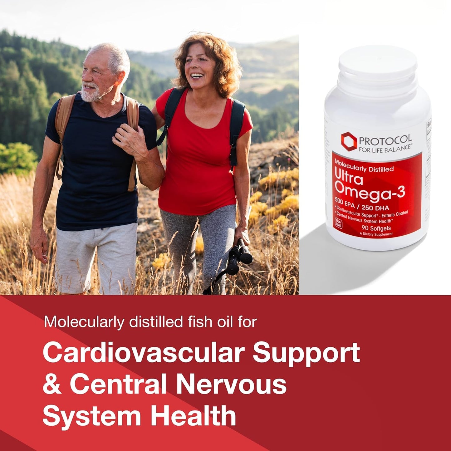 Ultra Omega-3 Fish Oil Supplement for Brain, Heart, & Nervous System Support - 90 Softgels - Non-GMO & Halal Omega Supplement