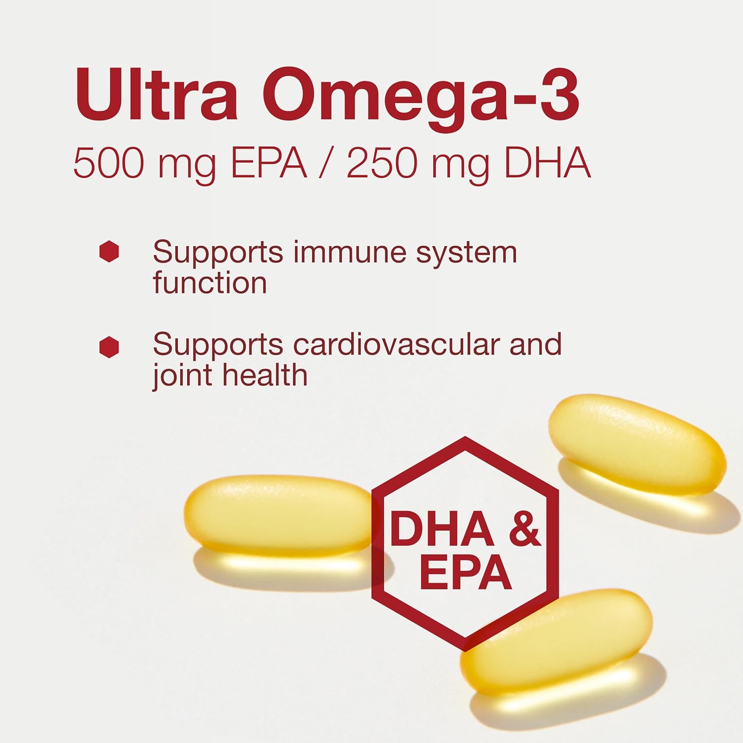 Ultra Omega-3 Fish Oil Supplement for Brain, Heart, & Nervous System Support - 90 Softgels - Non-GMO & Halal Omega Supplement