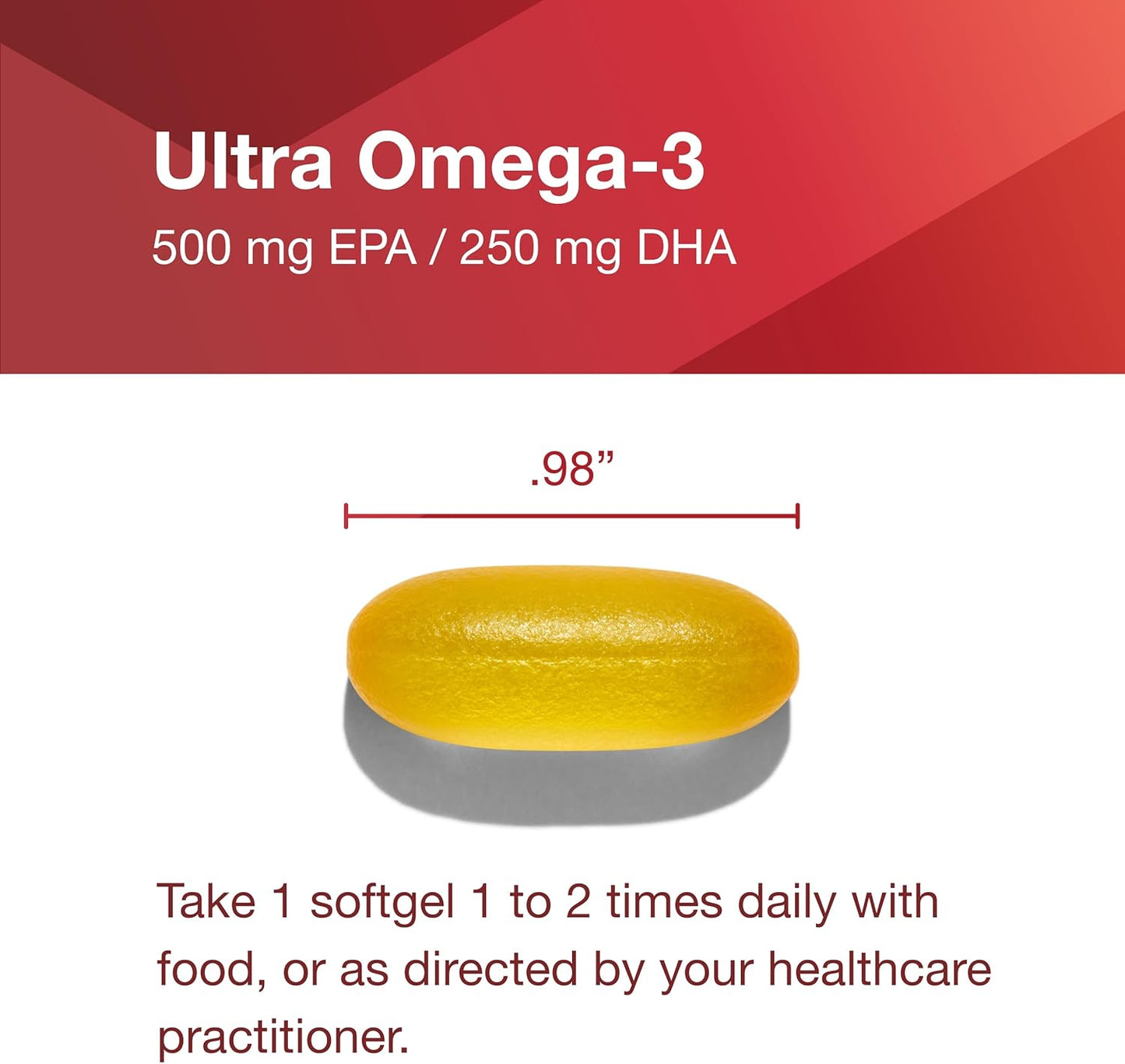 Ultra Omega-3 Fish Oil Supplement for Brain, Heart, & Nervous System Support - 90 Softgels - Non-GMO & Halal Omega Supplement
