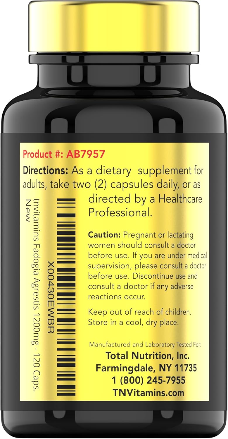 Ultra-Potent Fadogia Agrestis Extract Supplement for Men - 120 Capsules, 1200mg - Energy, Power, Strength, Athletic Performance - Non-GMO - Made in the USA by tnvitamins