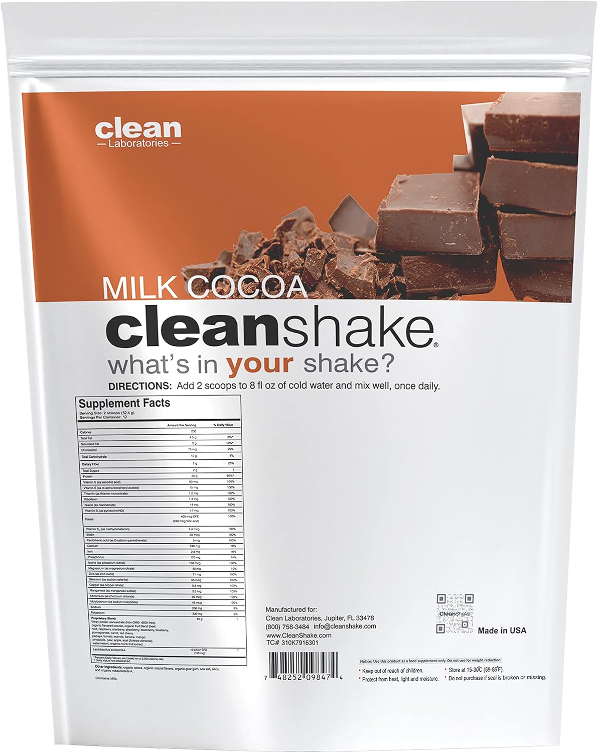 Ultra-Premium Organic Protein Shake with 21 Ingredients, 23 Vitamins, Non-GMO Grass Fed Whey Protein - Informed Protein Certified