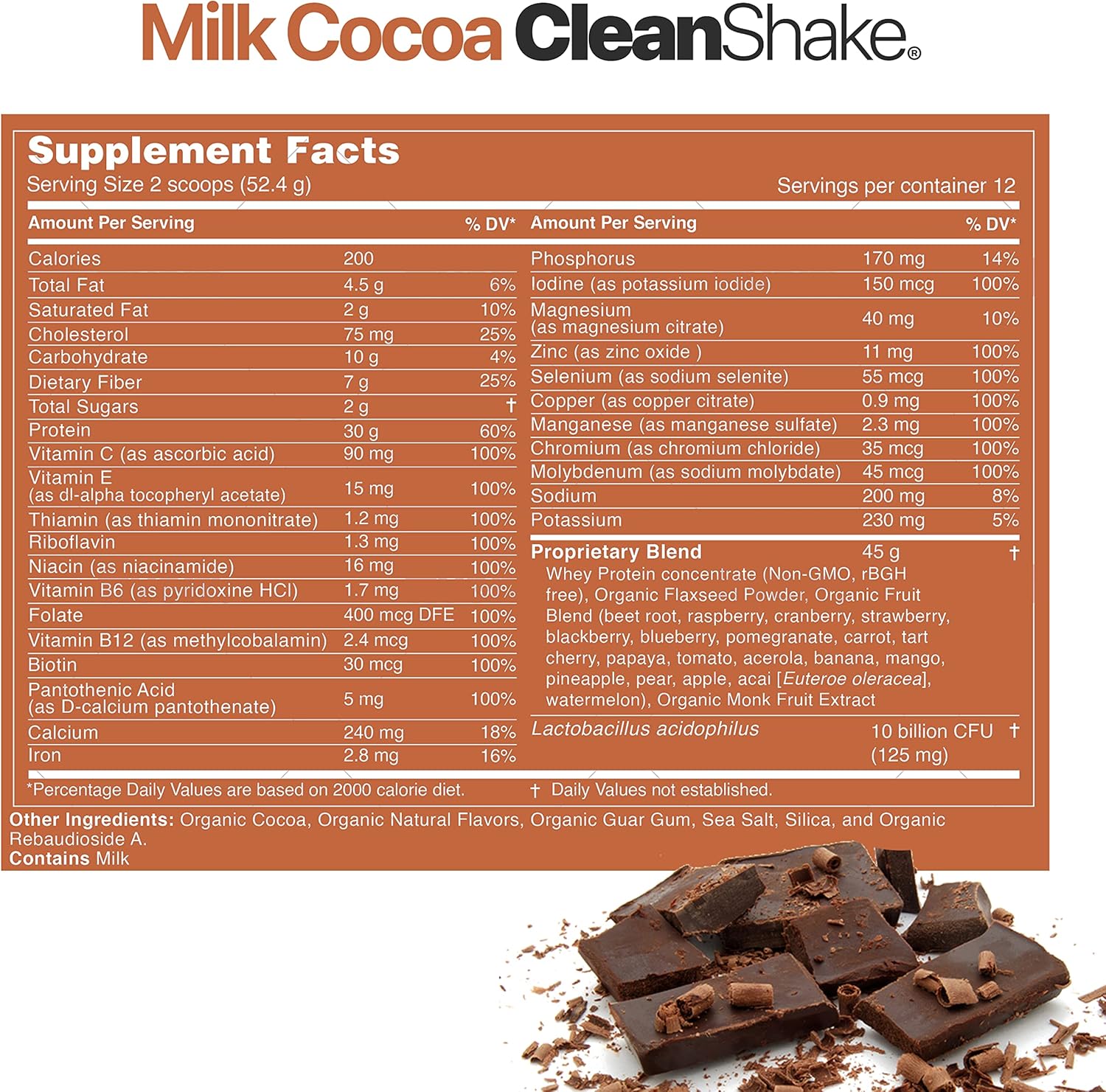 Ultra-Premium Organic Protein Shake with 21 Ingredients, 23 Vitamins, Non-GMO Grass Fed Whey Protein - Informed Protein Certified