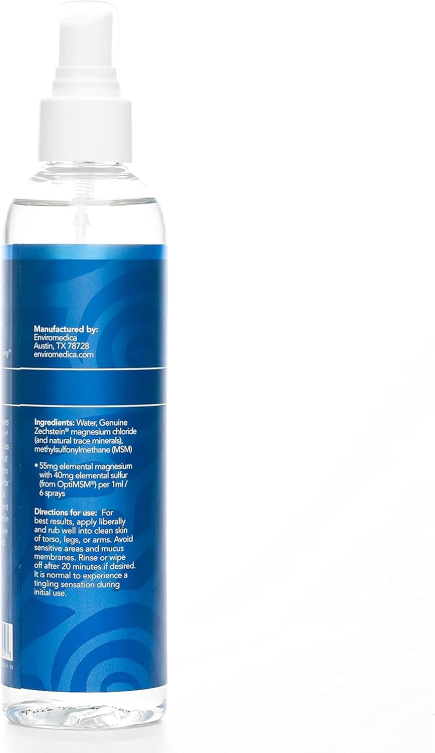 Ultra Pure Zechstein Magnesium Oil Spray with OptiMSM - Topical Magnesium Chloride (4oz)