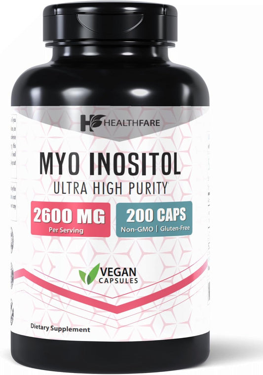 Ultra Strength Myo Inositol Supplement 2600mg - 200 Capsules for Healthy Ovarian Support in Women - Vitamin B8 Boost - BoostGo Australia