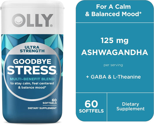 Ultra Strength Stress Support Softgels with Ashwagandha & L-Theanine, 60 Ct