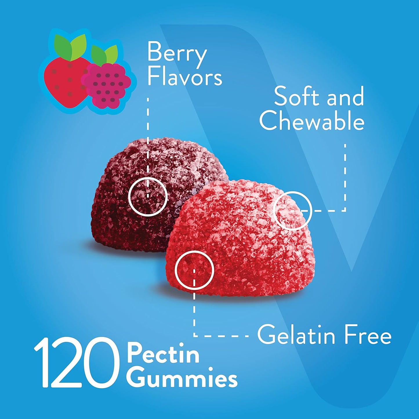 Ultra Strength Vitamin D3 Gummies for Adults & Teens - 5,000 IU, 125mcg - Immune & Muscle Support - Vegetarian Berry Flavored Gummy