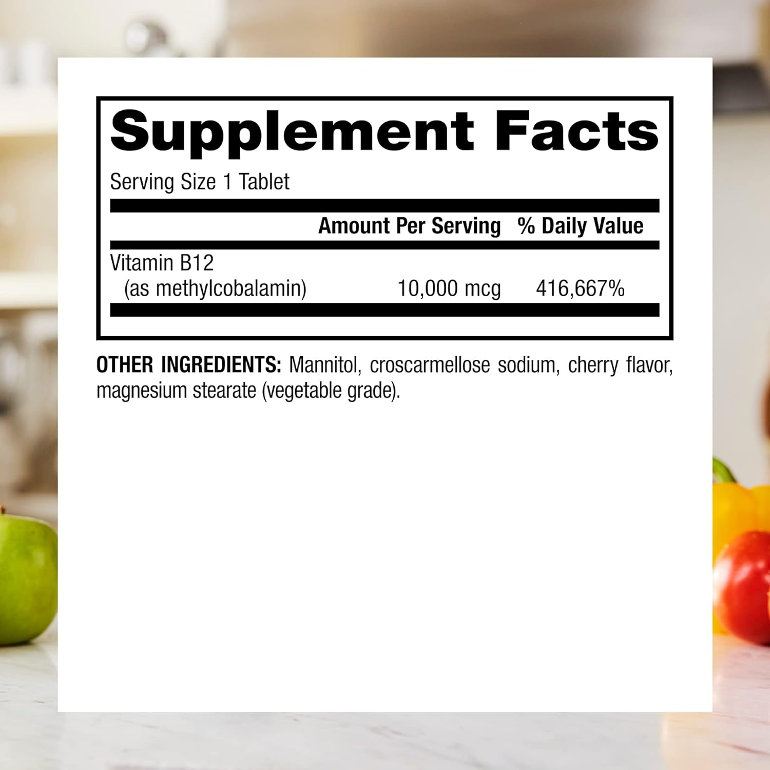 Ultra Strength Webber Naturals Vitamin B12 10,000 mcg Fast-Melting Tablets for Energy, Heart & Immune Health - 40 Count Vegan Gluten-Free Non-GMO