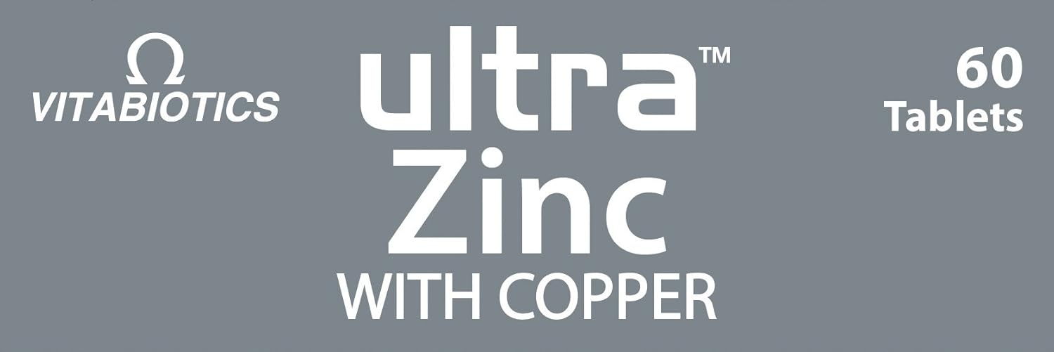 Ultra Vitabiotics Zinc with Copper 15mg - 60 Tablets for Immune Support & Overall Health