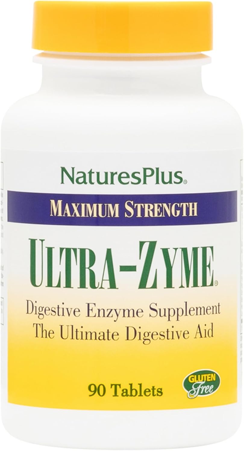 UltraZyme Digestive Enzyme Supplement with Ox Bile - 120 mg, 90 Tablets - Promotes Nutrient Absorption, Maximum Strength - 45 Servings