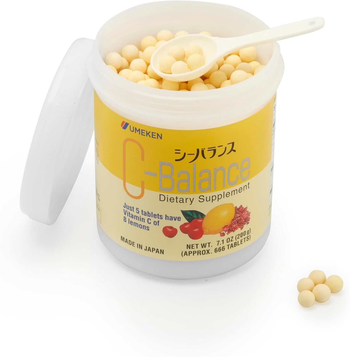 Umeken C-Balance High Potency Chewable Vitamin C Supplements with Citric Acid & GLA - 200g, 4.5 Months Supply (Pack of 2)