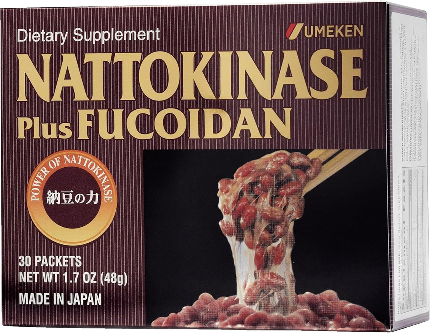 Umeken Nattokinase Plus Fucoidan: Circulatory Support Supplement, Odor-Free & Easy-to-Take, 2500FU Natto, Okinawan Fucoidan, 30 Count