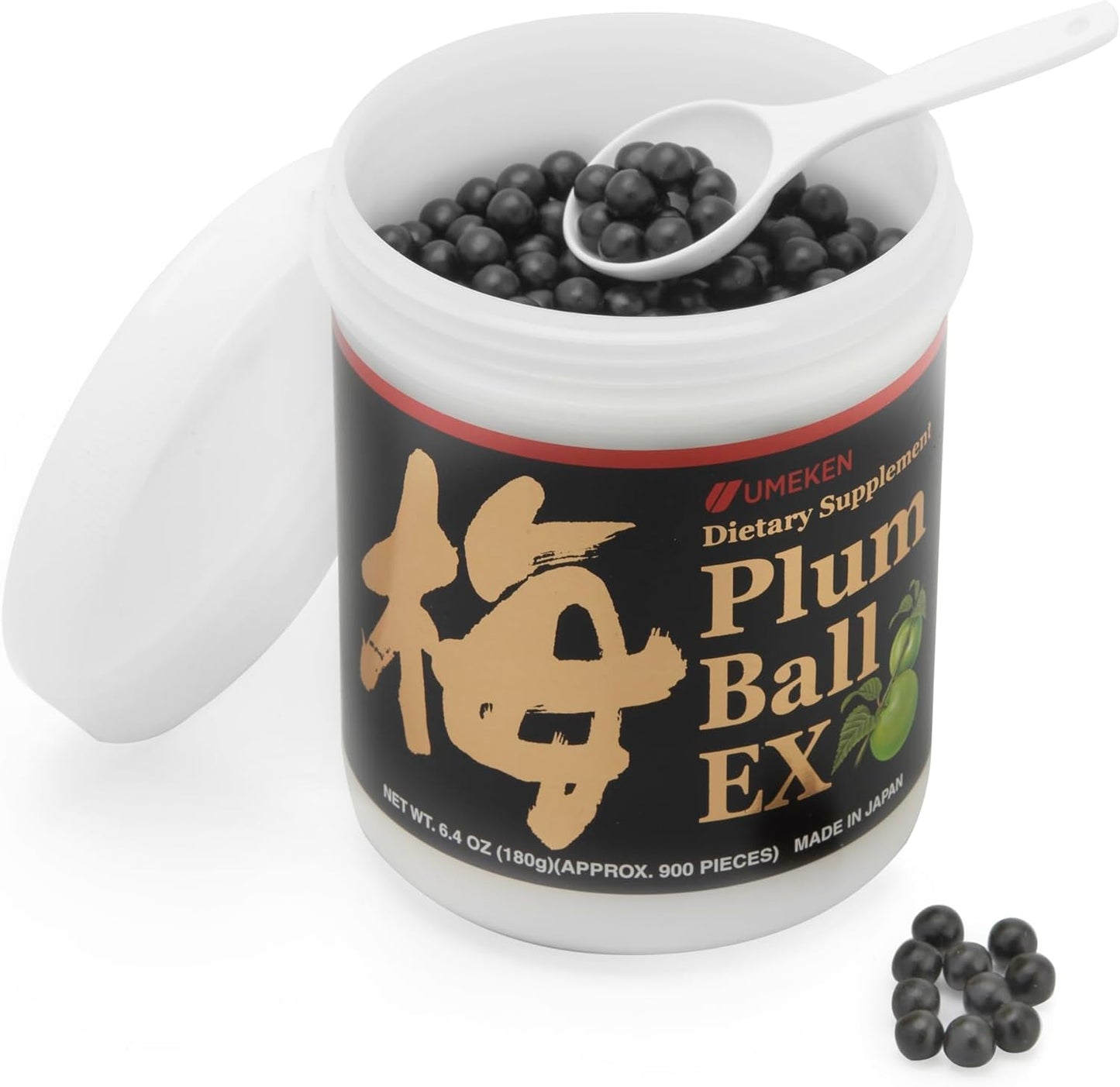 Umeken Plum Ball EX - Antioxidant-Rich Concentrated Extract with Citric Acid & Mumefural - 3 Month Supply - 6.4oz Bottle