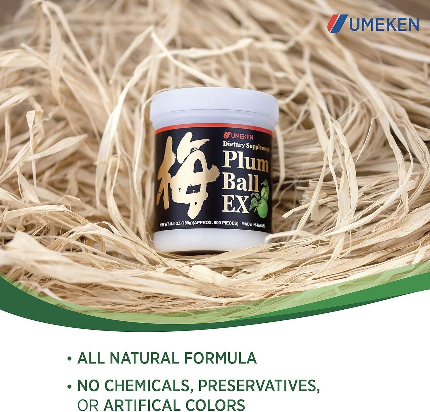 Umeken Plum Ball EX - Antioxidant-Rich Concentrated Extract with Citric Acid & Mumefural - 3 Month Supply - 6.4oz Bottle