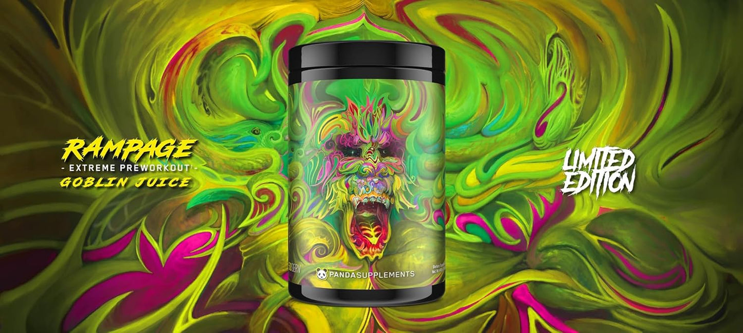 Underground Bio Labs™ Panda Supps: Rampage Pre-Workout with High Stim and Maximum Pump (50 Servings, Goblin Juice Flavor) - BoostGo Australia