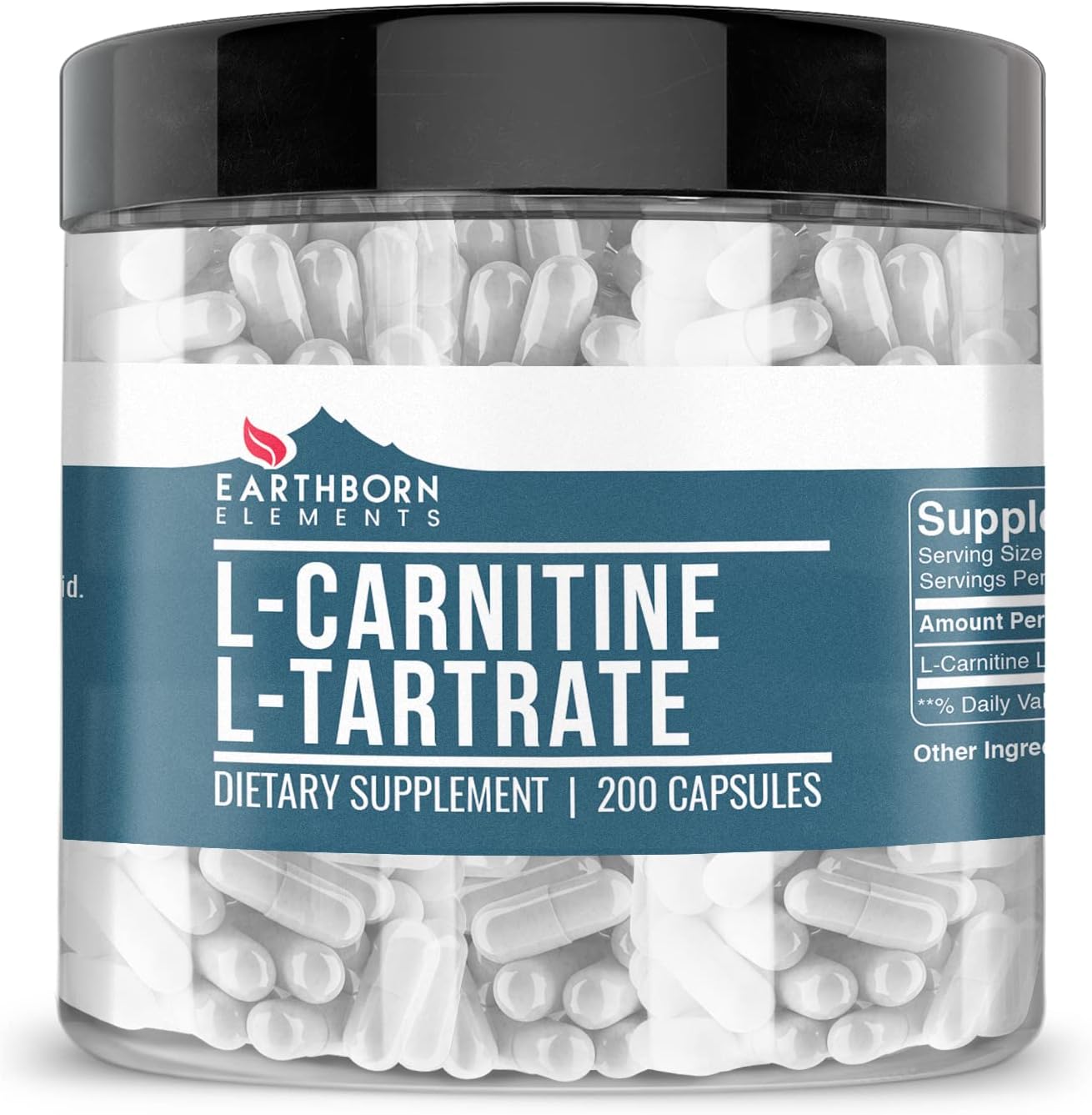 Undiluted L-Carnitine Tartrate Capsules - 200 Count, Gluten-Free, No Magnesium or Rice Fillers, Additive-Free