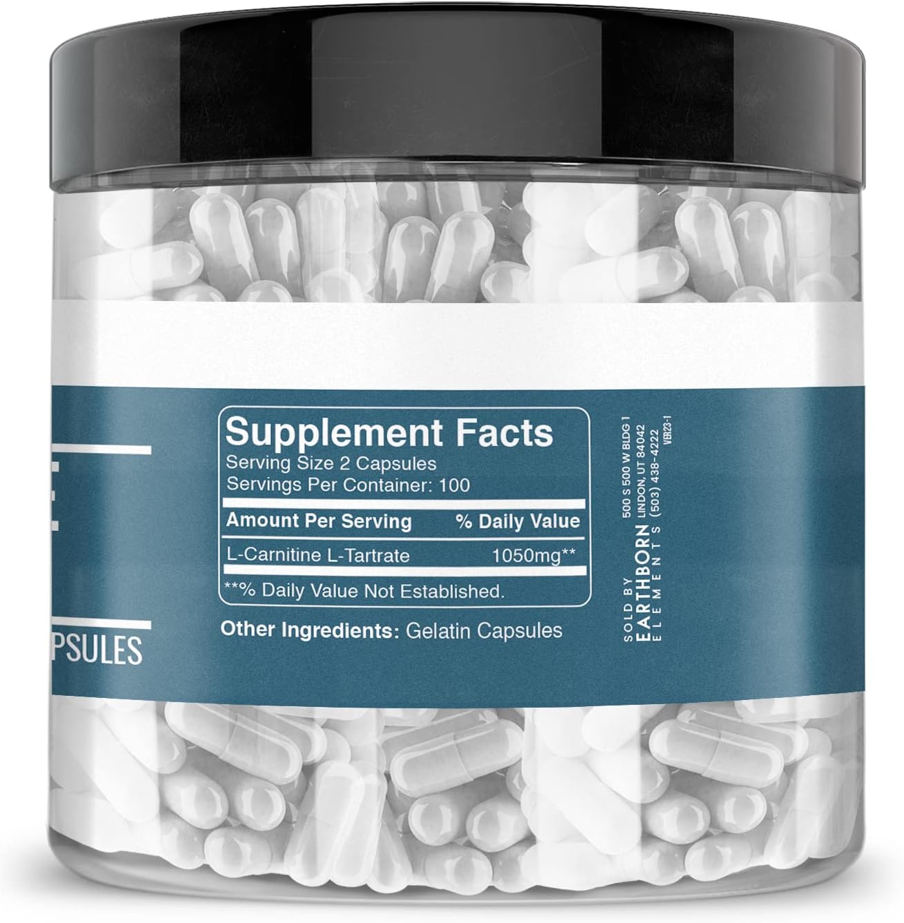 Undiluted L-Carnitine Tartrate Capsules - 200 Count, Gluten-Free, No Magnesium or Rice Fillers, Additive-Free