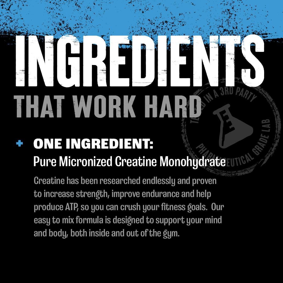 Unflavored Animal Micronized Creatine Monohydrate Powder 1000g - Supports Muscle Growth, Strength, and Recovery with ATP Production and Cognitive Benefits for Men & Women