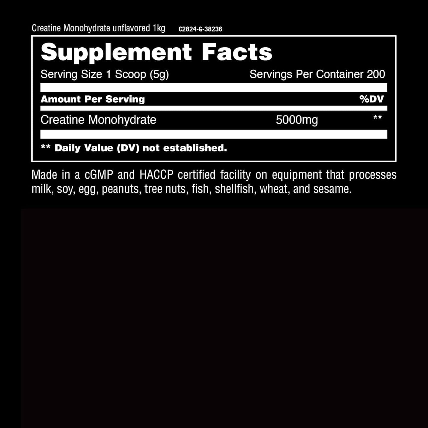 Unflavored Animal Micronized Creatine Monohydrate Powder 1000g - Supports Muscle Growth, Strength, and Recovery with ATP Production and Cognitive Benefits for Men & Women