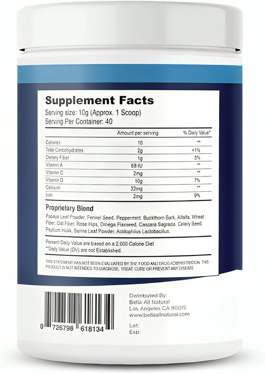 Unflavored Bella All Natural Extreme Detox Powder: The Ultimate Cleanse