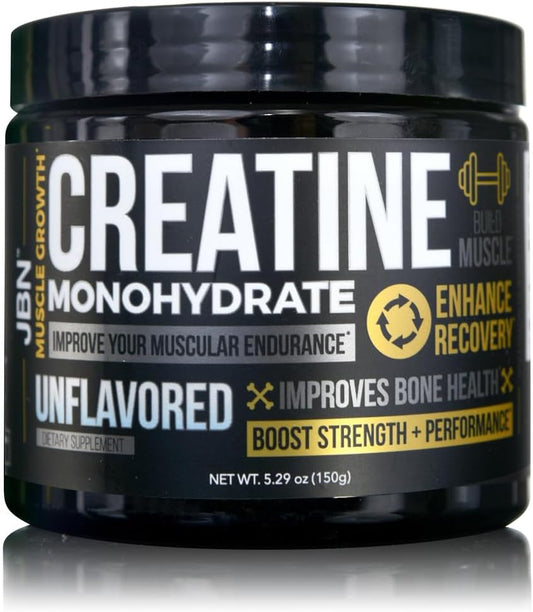 Unflavored Creatine Monohydrate Supplement - 30 Servings by JBN Just Be Natural